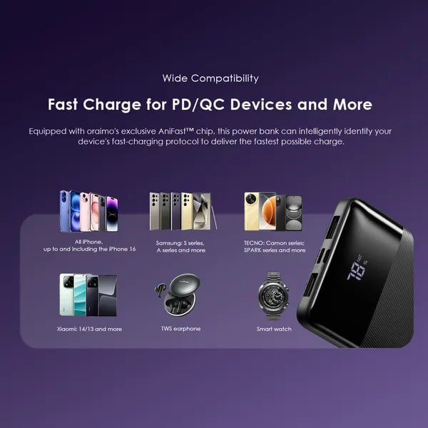 Oraimo Toast 22.5 Byte 10000mAh 22.5W Power Bank