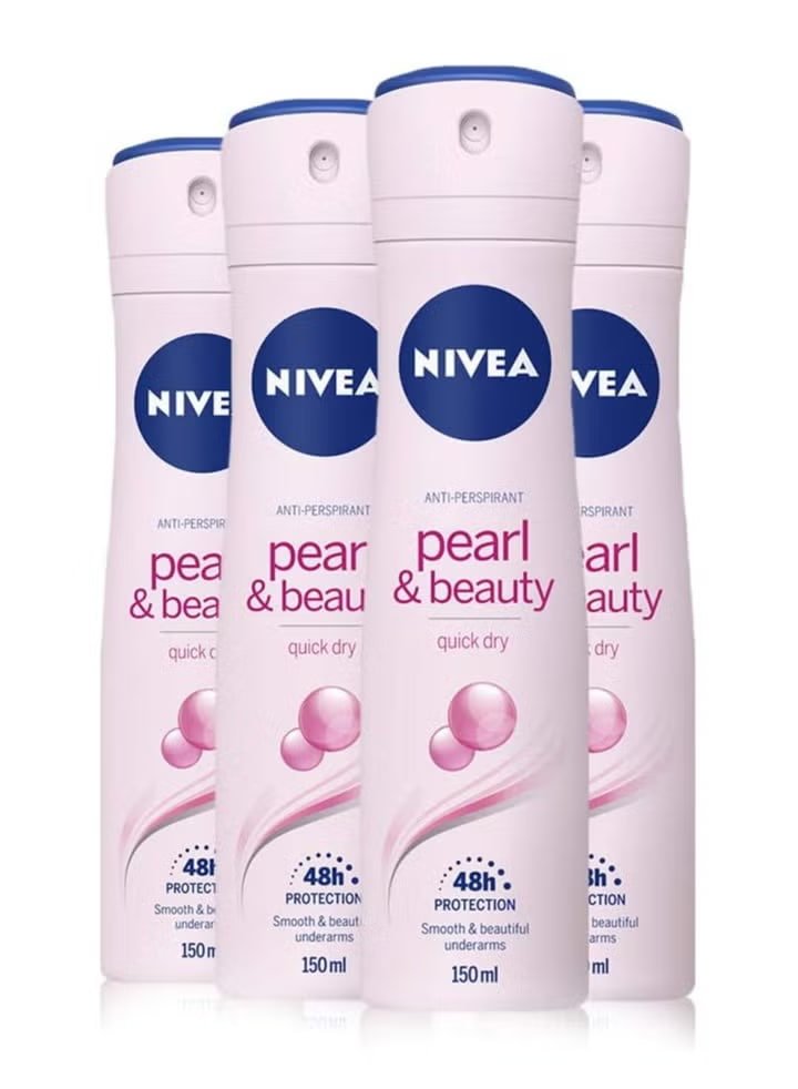 Nivea Pearl & Beauty Anti-Perspirant Deodorant Pack of 4