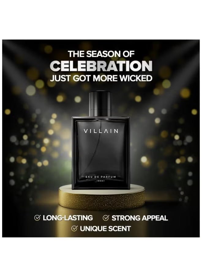 VILLAIN Classic EDP, Long Lasting Perfume for Men, 100 ml