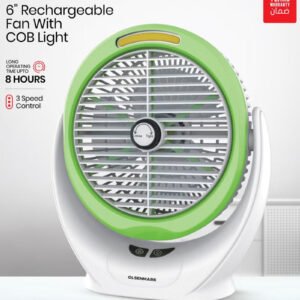 6-Inch Rechargeable Mini Fan With COB Light – 2400mAh Battery (OMF1874) – Multicolour
