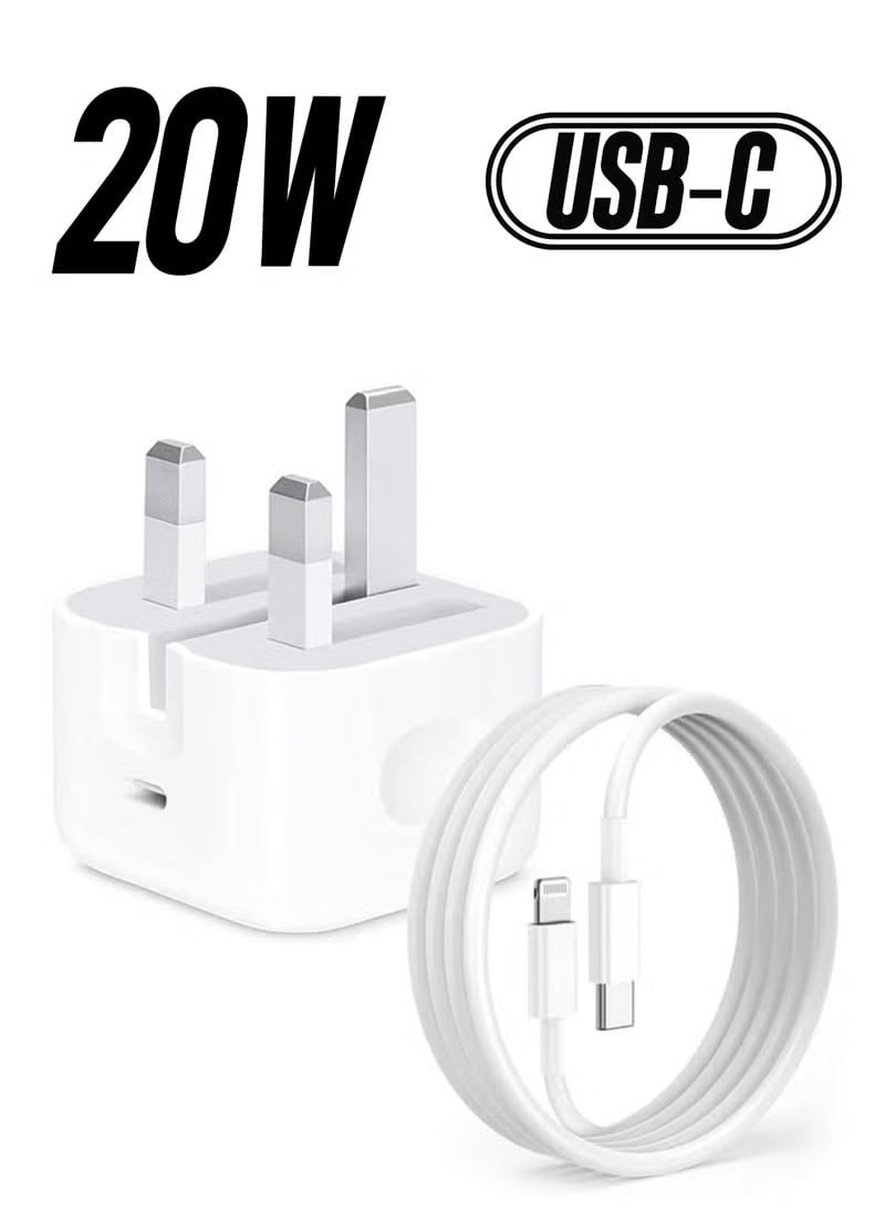 Apple 20W USB-C Fast Charger with USB-C to Lightning Cable