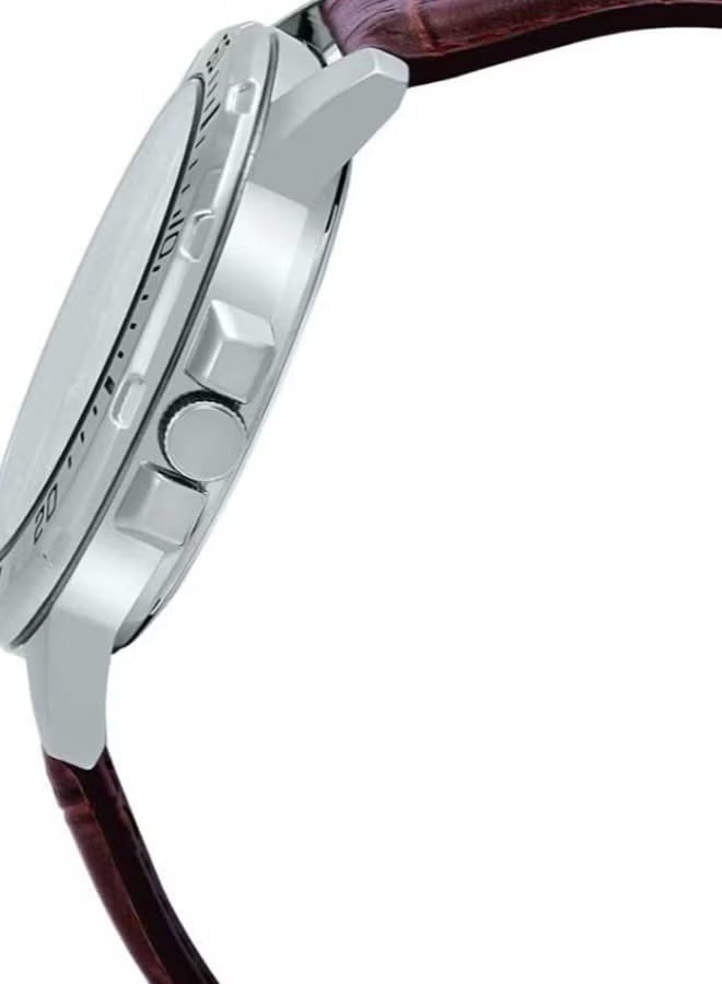 CASIO Men's Leather Analog Watch MTP-VD01L-1BVUDF - 45 mm - Brown